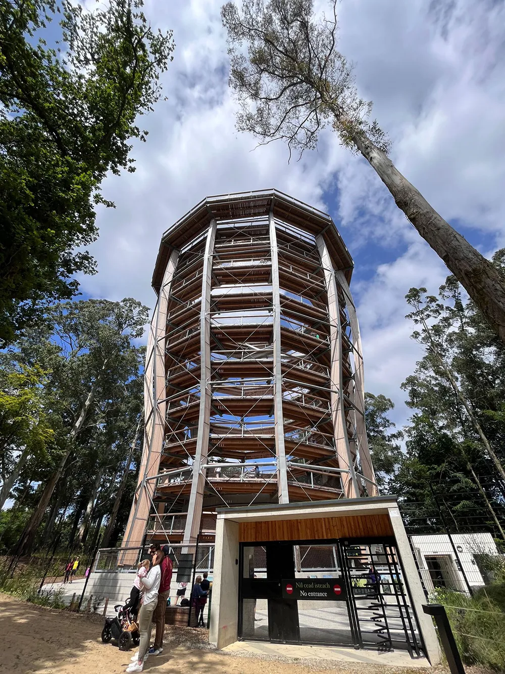 The viewing tower as seen from ground