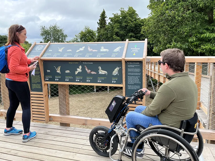 Wheelchair on walkway